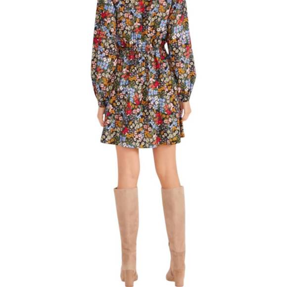 NEW MINKPINK josie long sleeve mini dress in fall ditsy - Picture 2 of 3